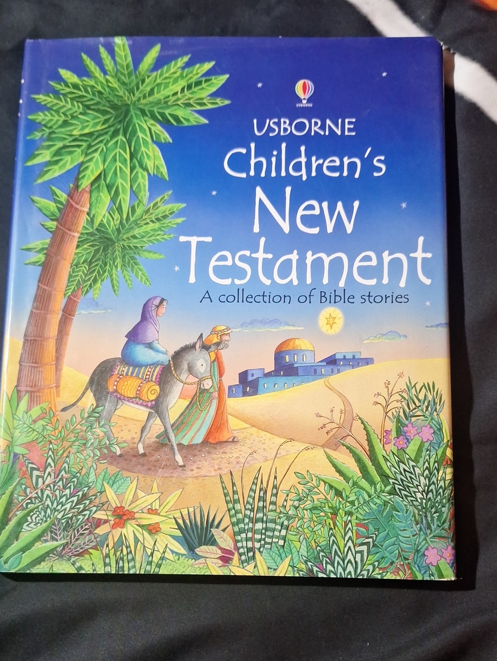 Usborne Blue Illustrated Children's New Testament with Colorful Desert Art